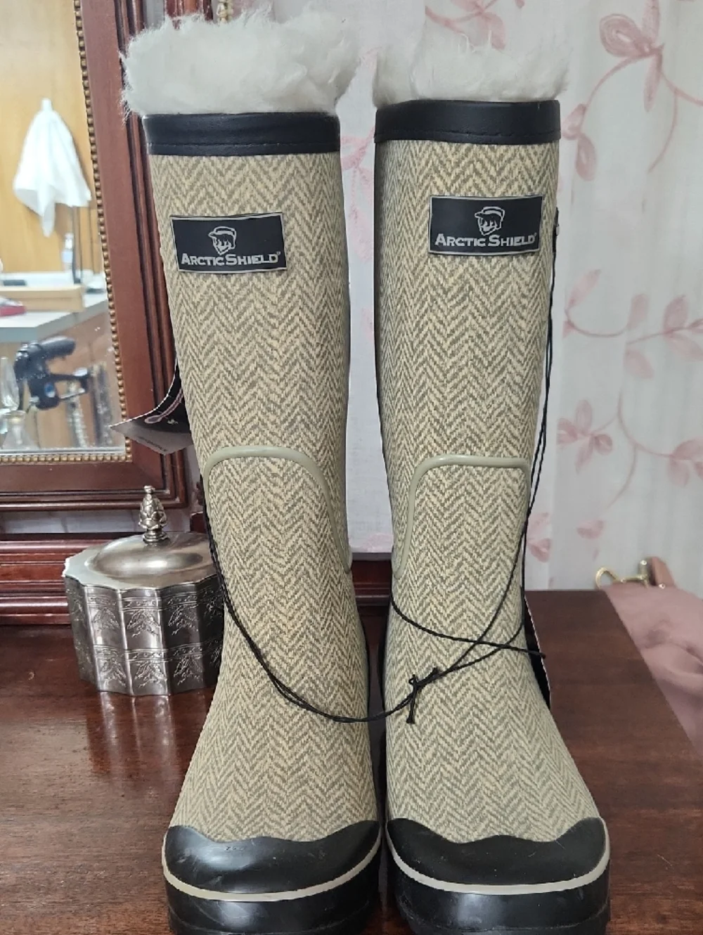 NWT Women's Artic Shield Tan Waterproof Winter Rain Boots with Removable Liner - Picture 2 of 4